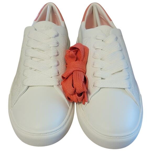 Kate Spade NY Women Audrey Low Top Sneakers Size US 9.5B Optic White Peach Melba - Picture 3 of 5